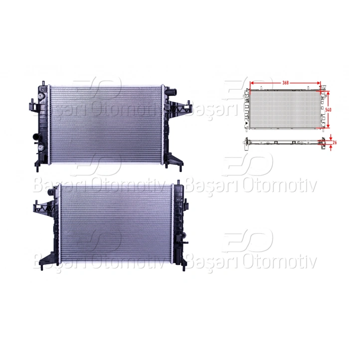 SU RADYATORU BRAZING AT 368X540X16 OPEL CORSA C 01>