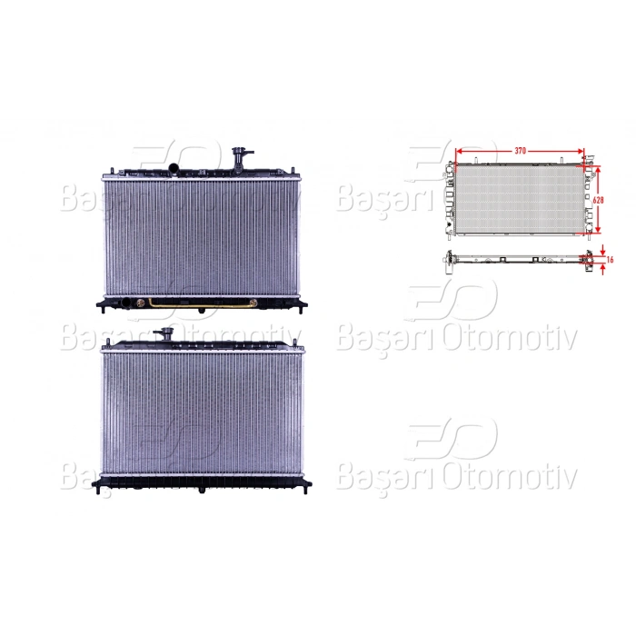 SU RADYATORU BRAZING AT 370X628X16 MM KIA RIO 1.4 05>