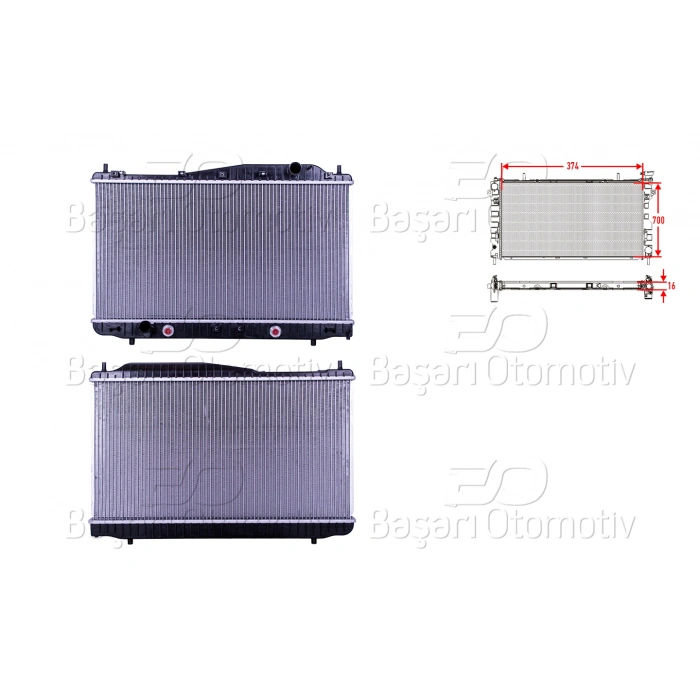 SU RADYATORU BRAZING AT 374X700X16 CHEVROLET EVENDA. EPICA BENZINLI 03> 3