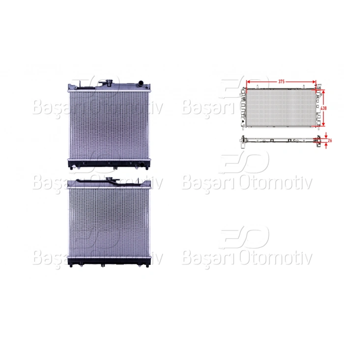 SU RADYATORU BRAZING AT 375X438X26 SUZUKI JIMNY (SN) 1.3 98>