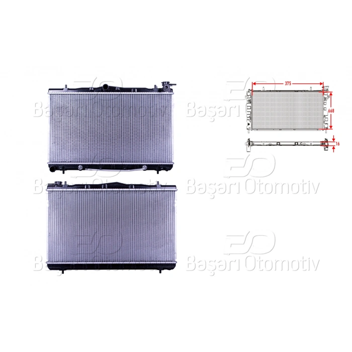 SU RADYATORU BRAZING AT 375X658X16 HYUNDAI ELANTRA 1.6. 1.895>