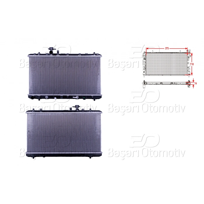 SU RADYATORU BRAZING AT 375X710X16 MM SUZUKI SX4 1.6. FIAT SEDICI 07>