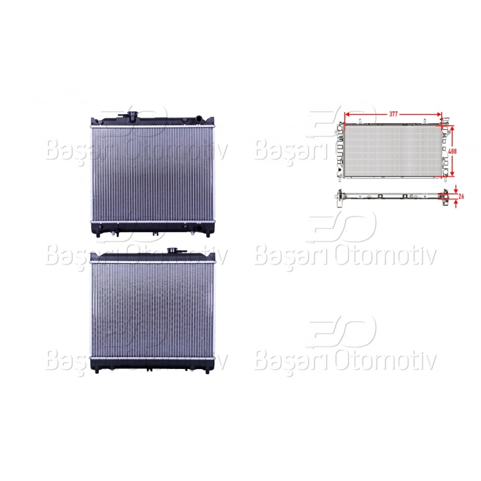 SU RADYATORU BRAZING AT 377X488X26 SUZUKI VITARA (ET) 1.6i-2.0 TD 90-98/ X-90 (EL) 1.6i 95-97