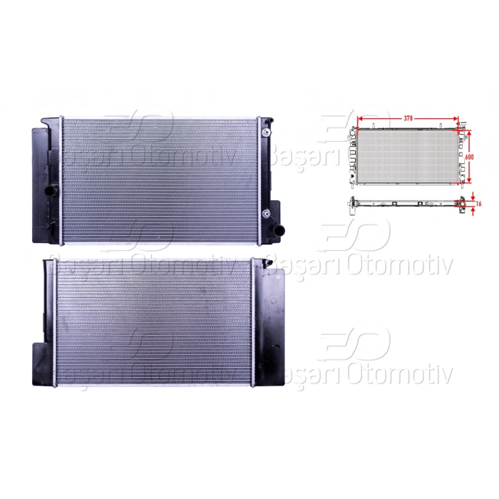 SU RADYATORU BRAZING AT 378X600X16 MM TOYOTA COROLLA AURIS BENZIN 07>