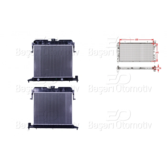 SU RADYATORU BRAZING AT 400X495X36 OPEL OMEGA A 1.8 86>