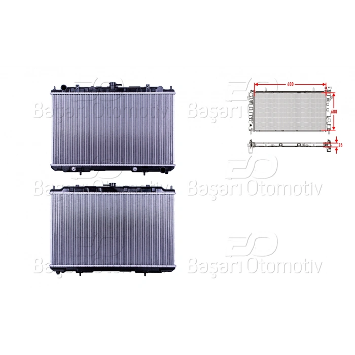SU RADYATORU BRAZING AT 400X688X26 MM NISSAN MAXIMA 95>
