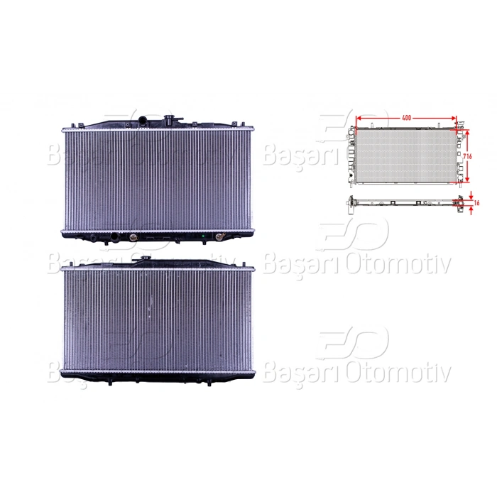 SU RADYATORU BRAZING AT 400X716X16 MM HONDA ACCORD 2.4 03>