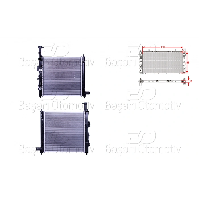 SU RADYATORU BRAZING AT 410X408X16 KIA PICANTO (JA) 1.0-12 17>