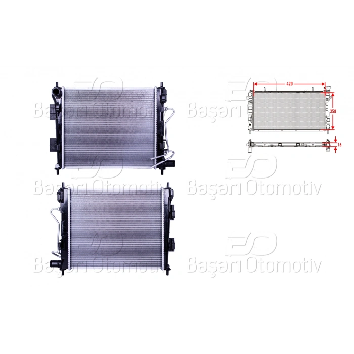 SU RADYATORU BRAZING AT 420X358X16 HYUNDAI I10 2 (BA) 1.0-1.2 13>