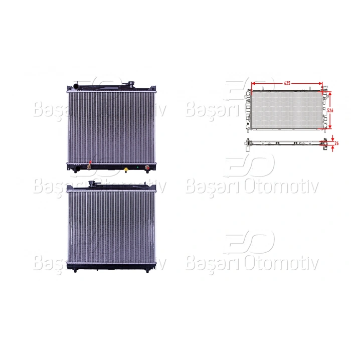 SU RADYATORU BRAZING AT 425X526X26 MM SUZUKI VITARA 2.0 98-06