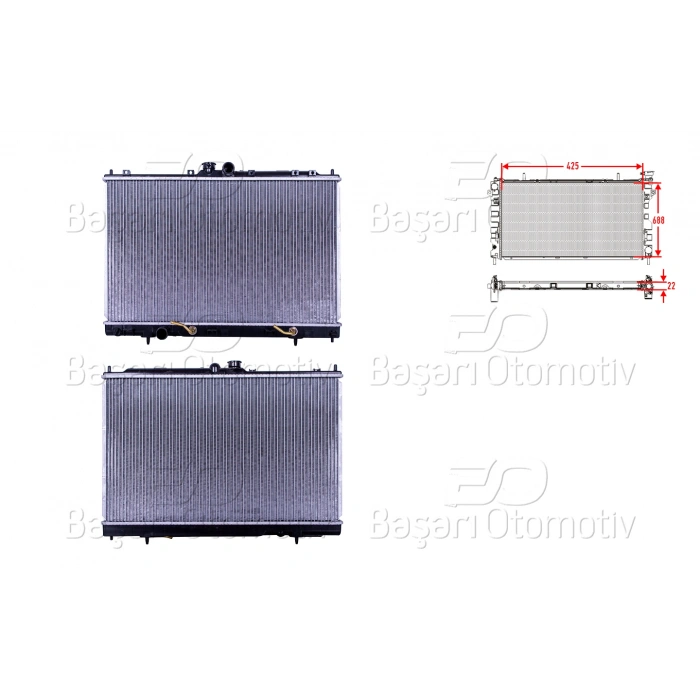 SU RADYATORU BRAZING AT 425X688X22 MITSUBISHI OUTLANDER 2.0. 2.4 03-07