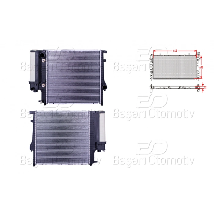 SU RADYATORU BRAZING AT 440X438X32 BMW 3 SERISI E36 3.16. 3.18. 3.20 89-95