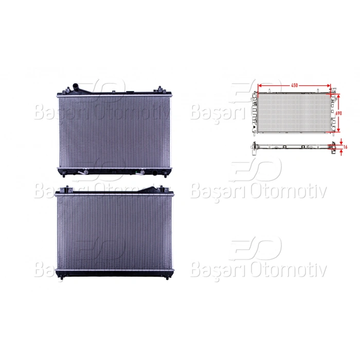 SU RADYATORU BRAZING AT 450X690X16 MM SUZUKI VITARA 1.6. 2.0 06> 3KAPI