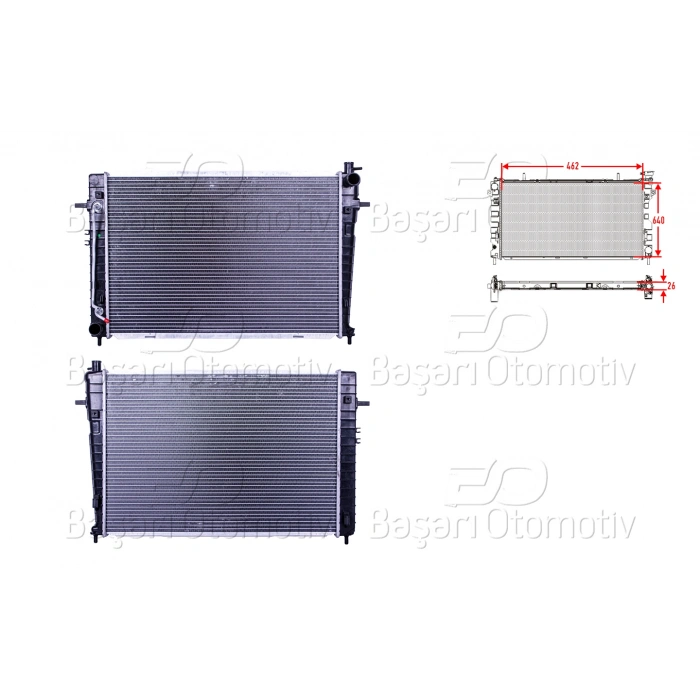 SU RADYATORU BRAZING AT 462X640X26 HYUNDAI TUSCON. SPORTAGE 2.0CRDI 04>