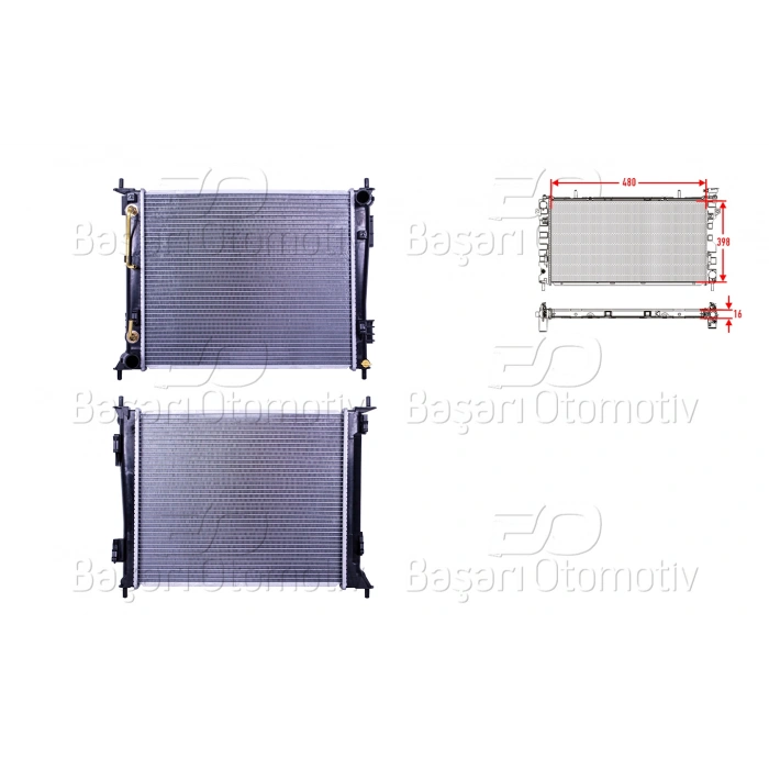 SU RADYATORU BRAZING AT 480X398X16 MM KIA SOUL 1.6CRDI 09-13
