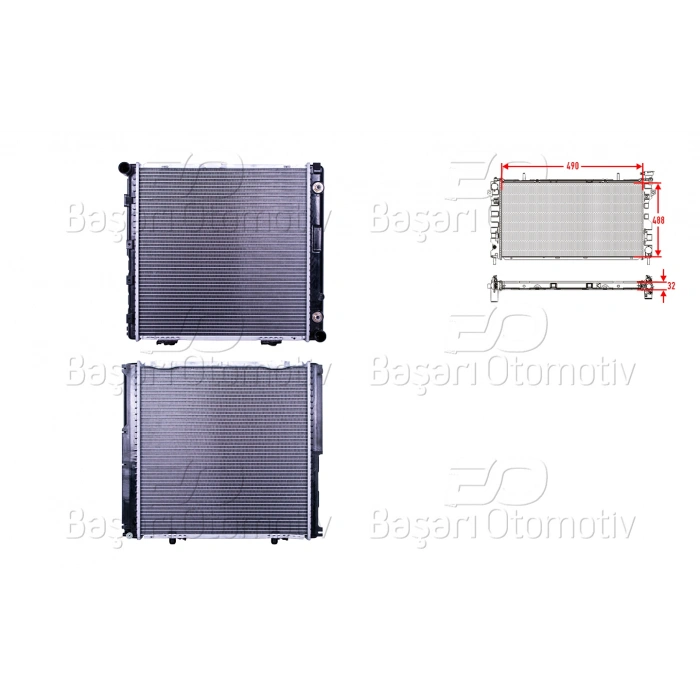 SU RADYATORU BRAZING AT 490X488X32 MERCEDES-BENZ W124 200E 87>