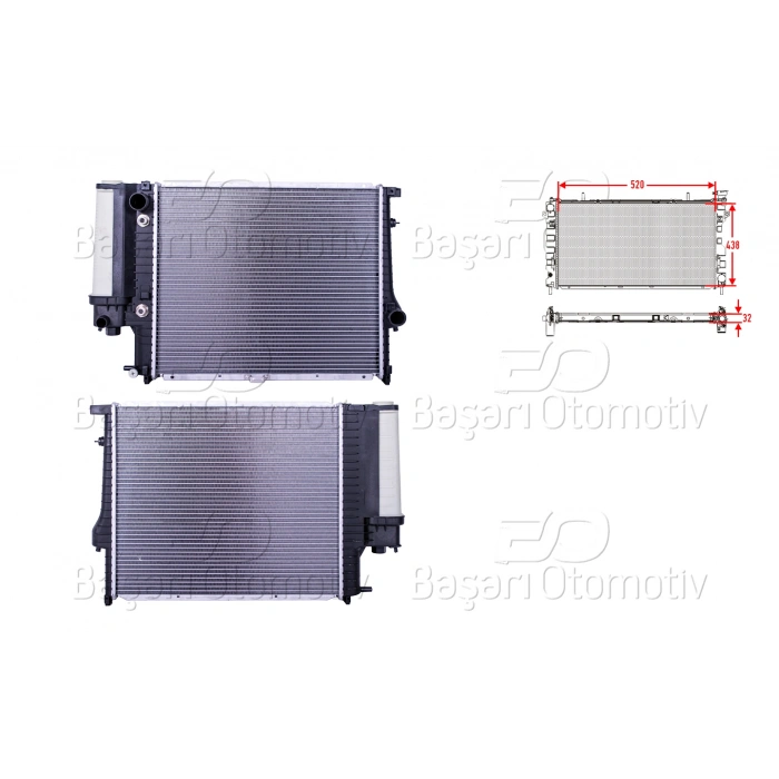 SU RADYATORU BRAZING AT 520X438X32 BMW 5 SERISI E34 M50 5.20I. 5.25I 87-96