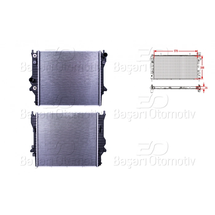 SU RADYATORU BRAZING AT 570X508X26 JAGUAR S-TYPE 3.0. 4.2 01-08