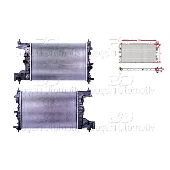 SU RADYATORU BRAZING AT 580X388X16 OPEL ASTRA J CRUZE 1.6 09>