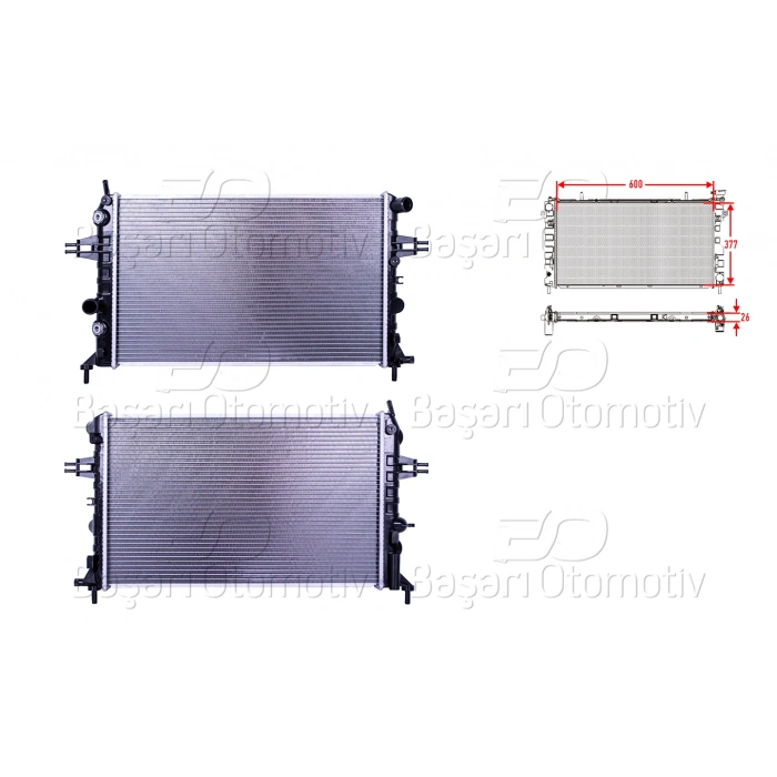 SU RADYATORU BRAZING AT 600X377X22 OPEL ASTRA G ZAFIRA 1.4 1.6 1998 >