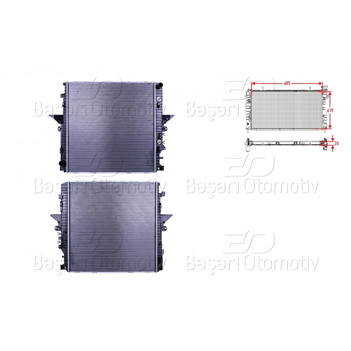 SU RADYATORU BRAZING AT 605X619X26 RANGE ROVER SPORT4.2 08>. 4.4TD