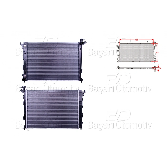 SU RADYATORU BRAZING AT 635X478X16 MM KIA IX35. SPORTAGE 1.6. 2.0 BENZINLI 10>