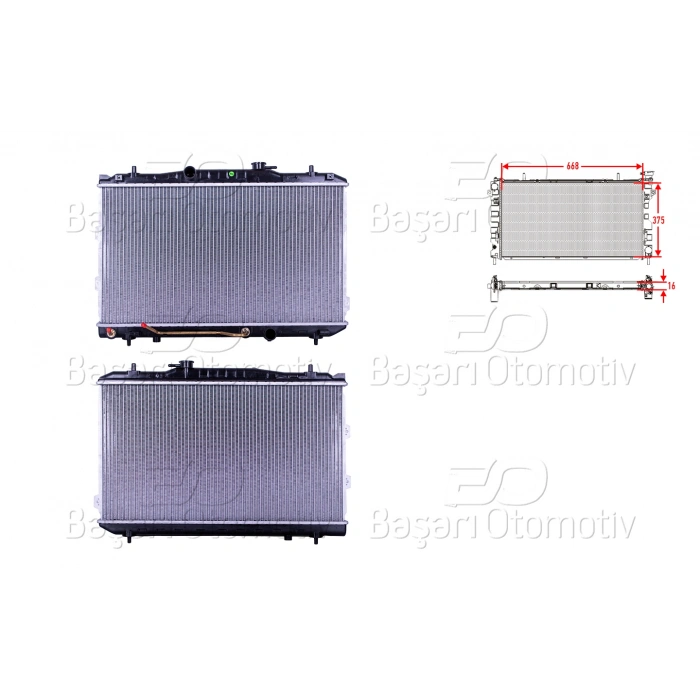 SU RADYATORU BRAZING AT 668X375X16 KIA CERATO 1.6 2.0I 06 >