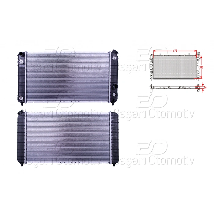 SU RADYATORU BRAZING AT 670X380X26 CHEVROLET. GMC BLAZER 2.2. 4.3 96>