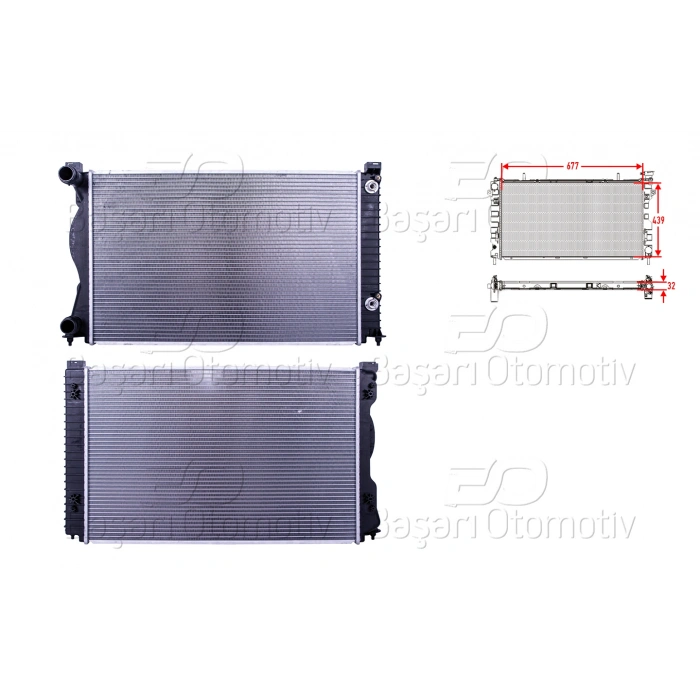 SU RADYATORU BRAZING AT 677X439X32 MM AUDI A6 2.0TDI. 2.0TFSI 04-11