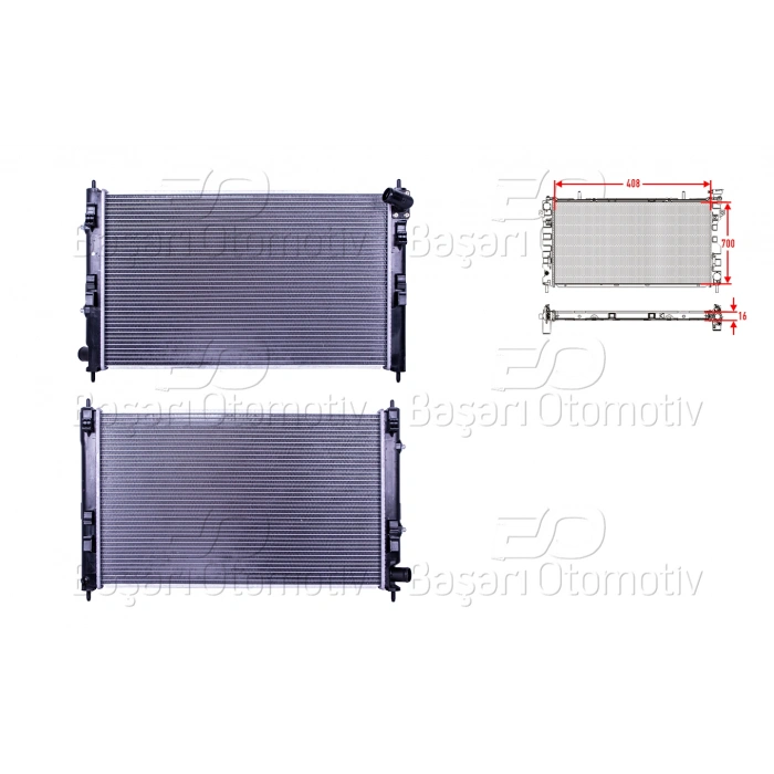SU RADYATORU BRAZING AT 700X408X16 MITSUBISHI LANCER 1.5. 1.6 07>