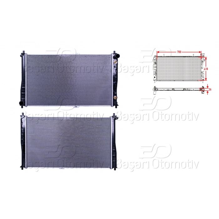 SU RADYATORU BRAZING AT 700X418X26 KIA CARNIVAL 2.9 CRDI 02-06