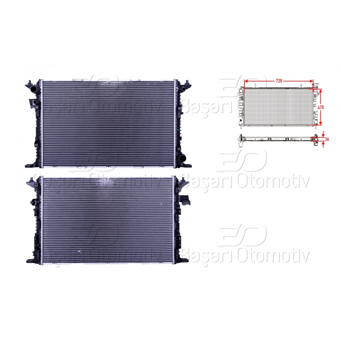 SU RADYATORU BRAZING AT 720X470X36 MM AUDI A8 3.0TDI. 3.0TFSI 10>