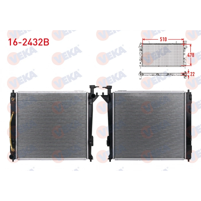 SU RADYATORU BRAZING KIA SORENTO II (XM) 2.0 CRDI - 2.2 CRDI A-T 2009-2015