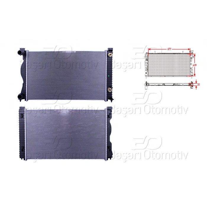 SU RADYATORU BRAZING MANUEL 677X439X32 MM AUDI A6 2.0TDI. 2.0TFSI 04-11