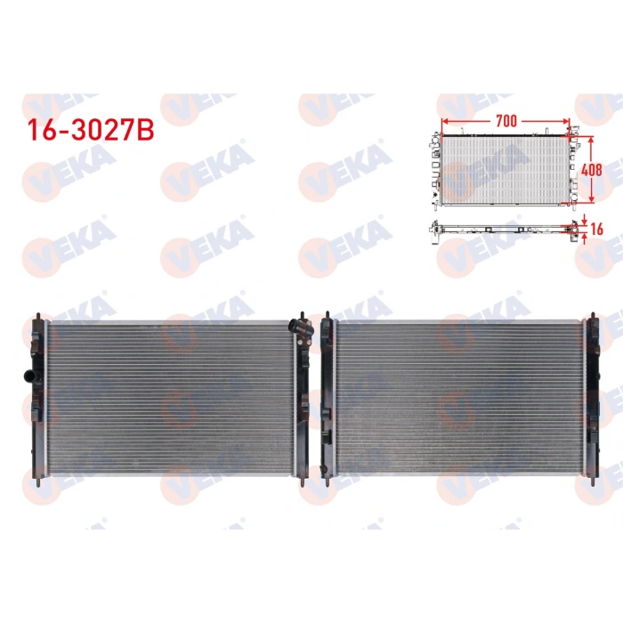 SU RADYATORU BRAZING MITSUBISHI ASX (GA,W) 1.6i 16v A-T/M-T 2010- / LANCER VIII 1.6i M-T - 1.8i A-T/M-T 2008-