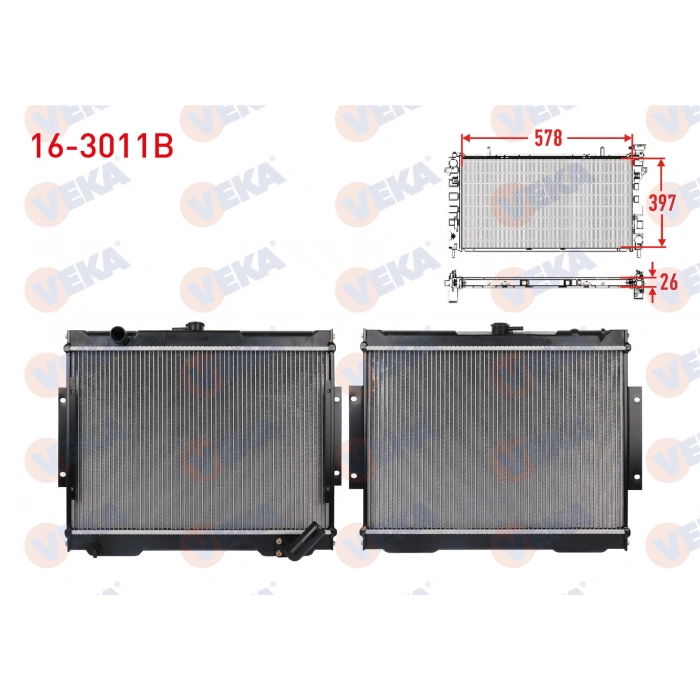 SU RADYATORU BRAZING MITSUBISHI L 200 (K3T,K2T,K1T,K0T) 2.5 D M-T 1986-1996