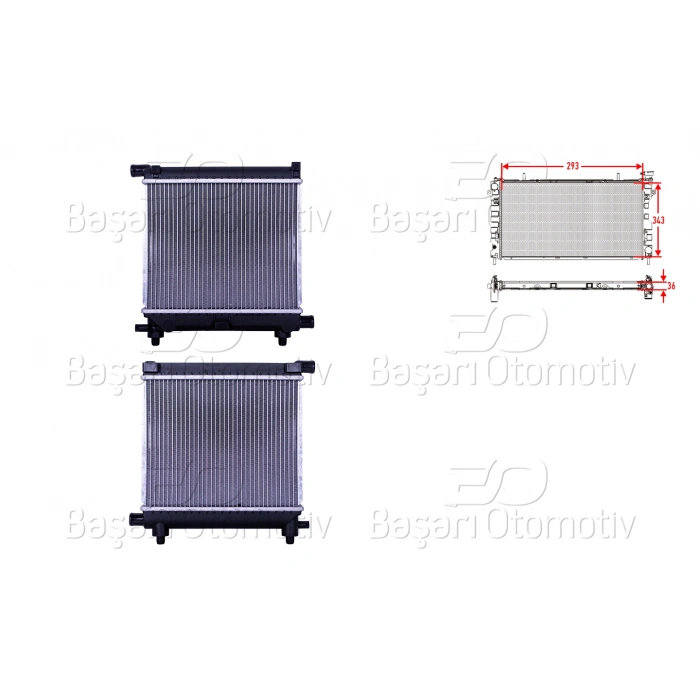 SU RADYATORU BRAZING MT 293X343X36 MERCEDES-BENZ W201 C124 S124 W124 190 20 23E E20 230CE 200 T200 TE 230 TE 82>