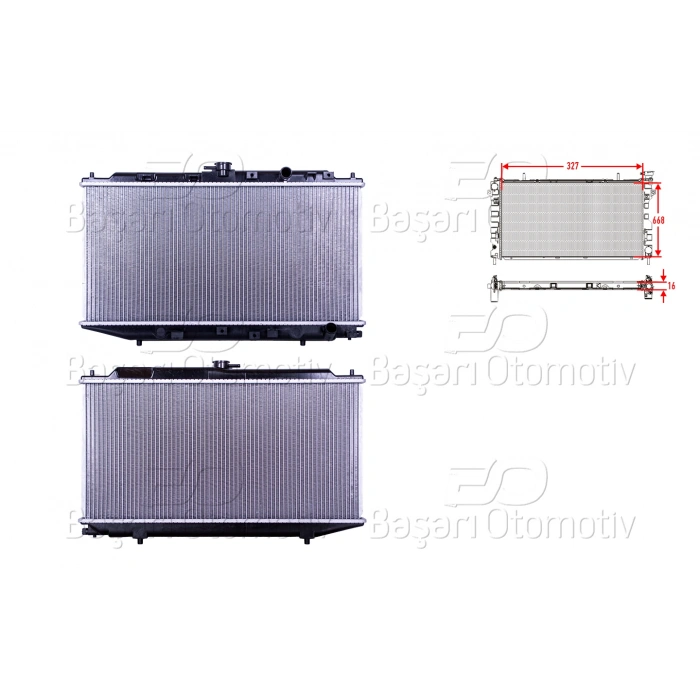 SU RADYATORU BRAZING MT 327X668X16 MM HONDA CIVIC 1.6 88-92