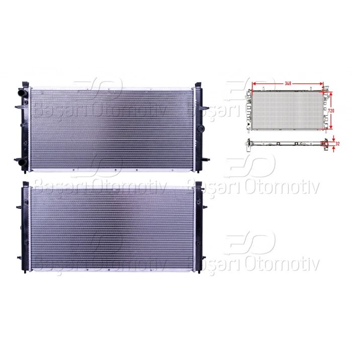 SU RADYATORU BRAZING MT 348X720X32 VW 1.9D/2.4D