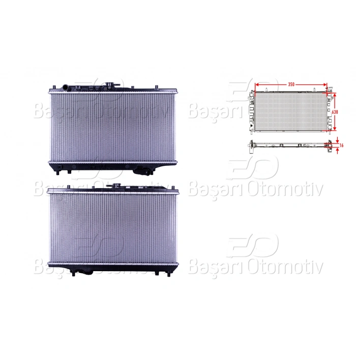 SU RADYATORU BRAZING MT 350X638X26 MAZDA 323 F 1.6. 1.8 HB