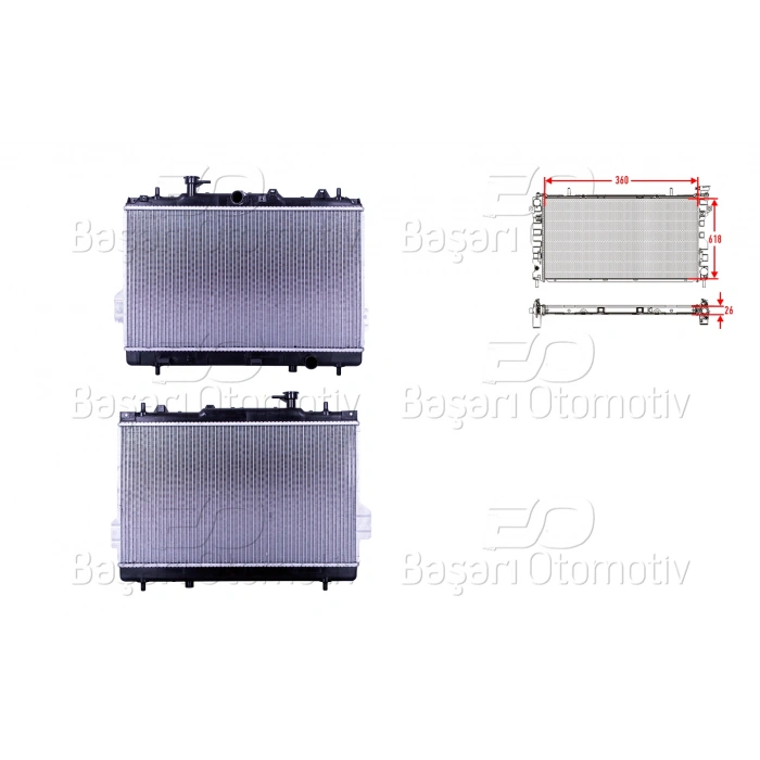 SU RADYATORU BRAZING MT 360x618x26 HYUNDAI MATRIX 1.5CRDI 01>