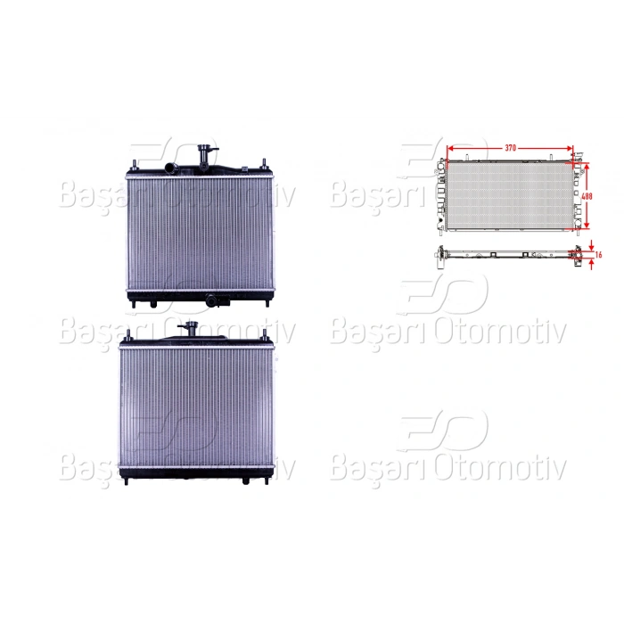 SU RADYATORU BRAZING MT 370X488X16 MM HYUNDAI GETZ 1.5CRDI 06>