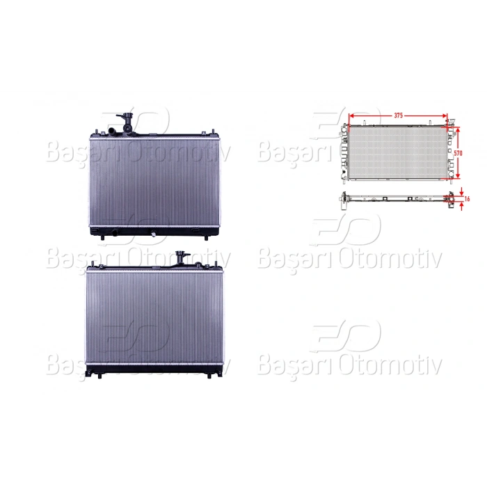 SU RADYATORU BRAZING MT 375X570X16 SUZUKI SWIFT 5 (AZ) 1.0-1.2 17>