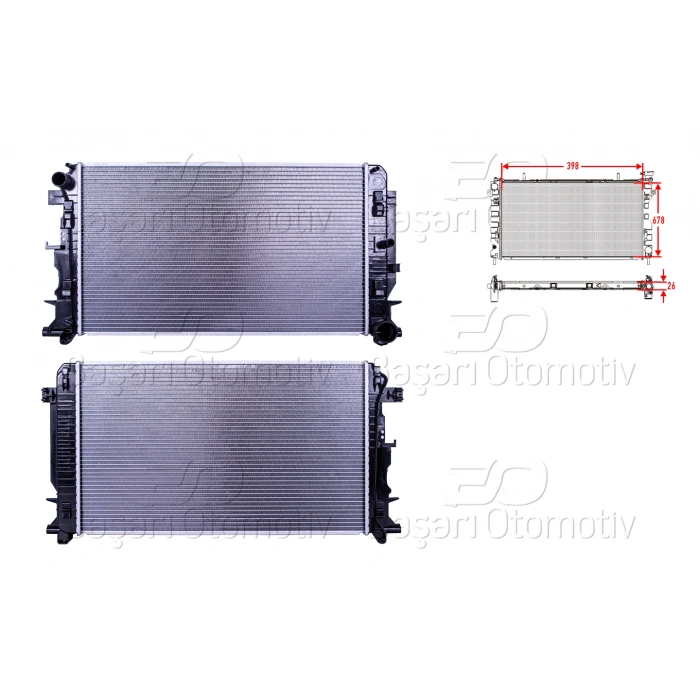 SU RADYATORU BRAZING MT 398X678X26 MM VW CRAFTER. MERCEDESSPRINTER 06>