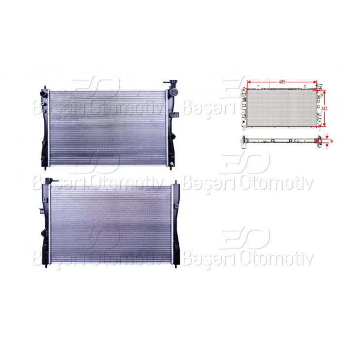 SU RADYATORU BRAZING MT 405X640X16 MITSUBISHI COLT1.3. 1.5 05>. SMART FORFOUR 1.5. 1.1