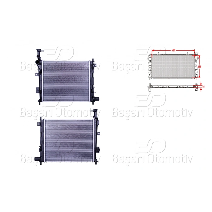 SU RADYATORU BRAZING MT 420X358X16 MM KIA PICANTO 1.2 11>