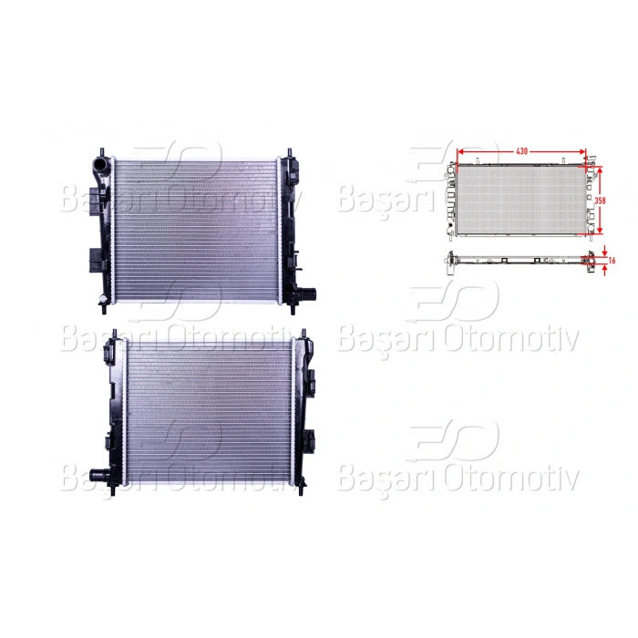 SU RADYATORU BRAZING MT 420X362X16 HYUNDAI I10 1.0-1.2 13 >