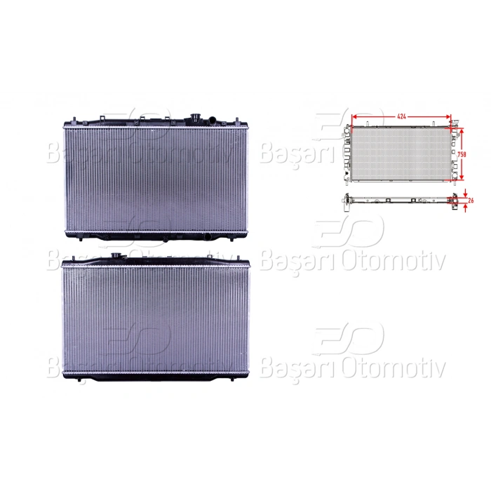 SU RADYATORU BRAZING MT 424X758X26 MM HONDA CRV 1.6I-DTEC 13>