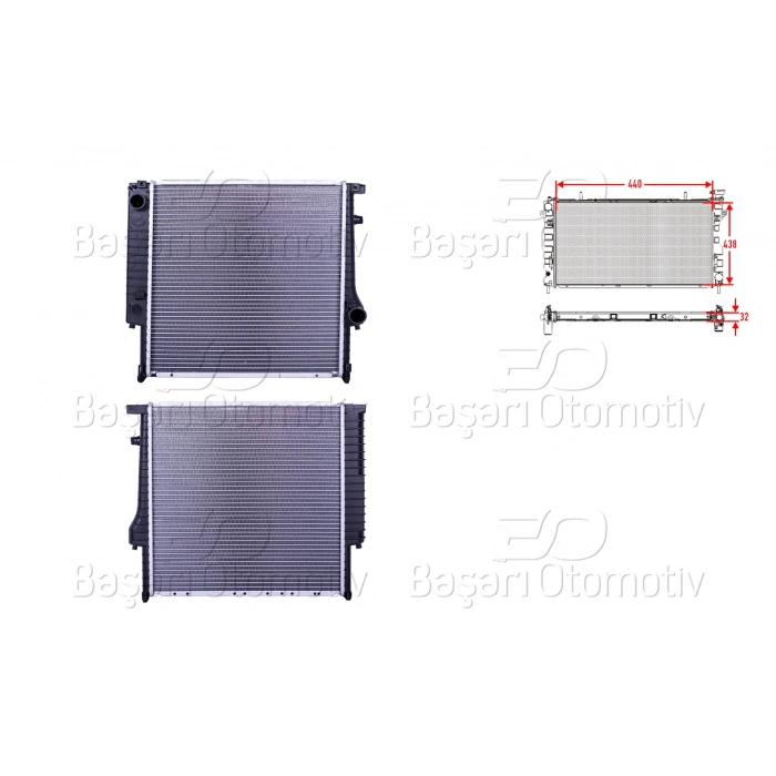 SU RADYATORU BRAZING MT 440X438X32 BMW 3 SERISI E30 3.20I. 3.25I M20 82-93