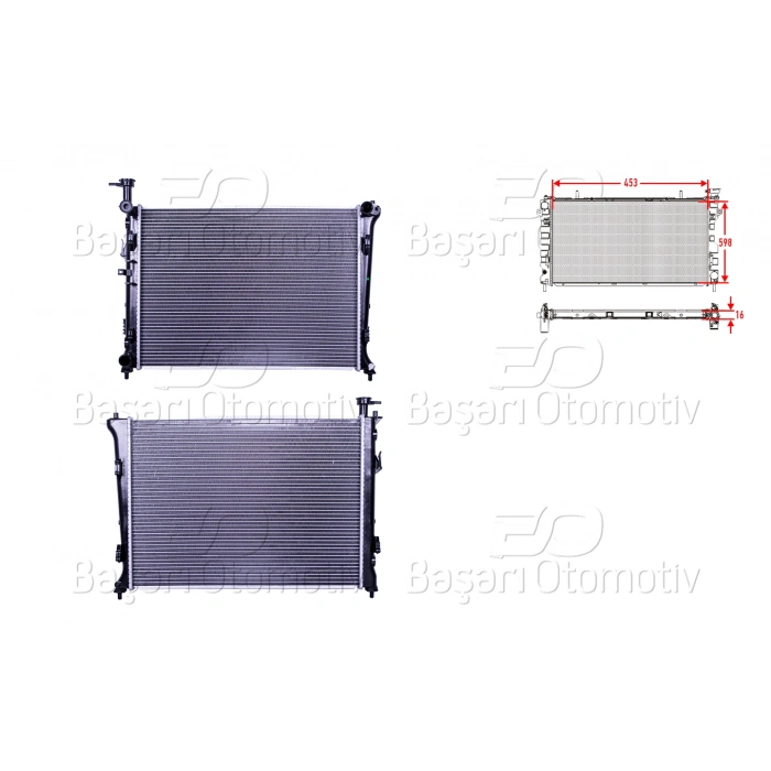 SU RADYATORU BRAZING MT 453X598X16 KIA CERATO 1.6 CWT 08>